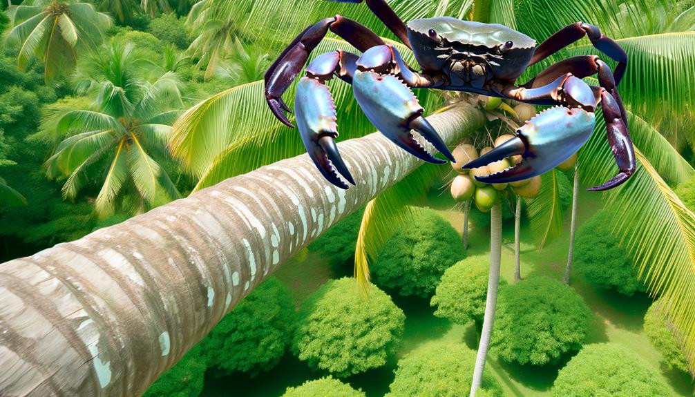 coconut crabs climb trees