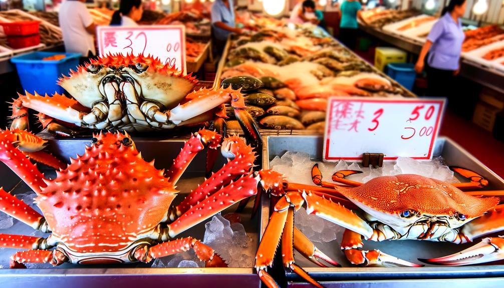 comparing prices of crabs