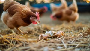 feeding chickens snow crab