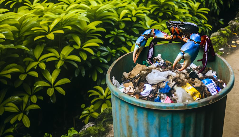 giant coconut crab scavenging