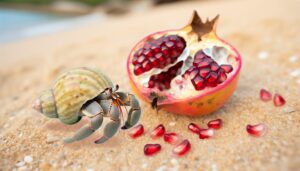 hermit crabs and pomegranate