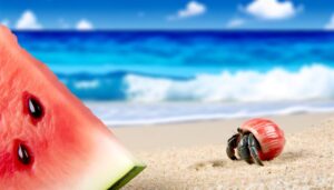 hermit crabs enjoy watermelon