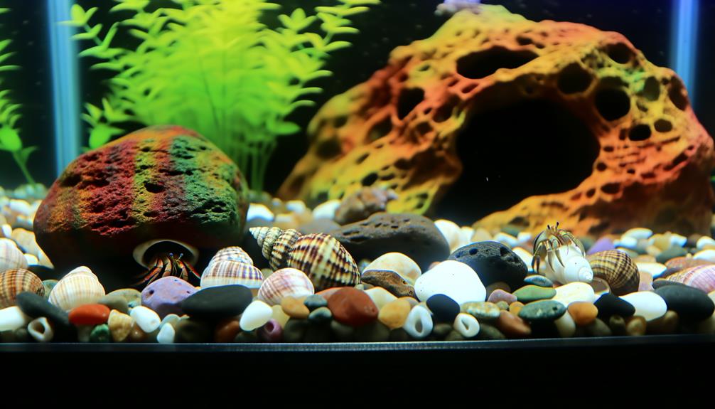 rocks in hermit crab tank