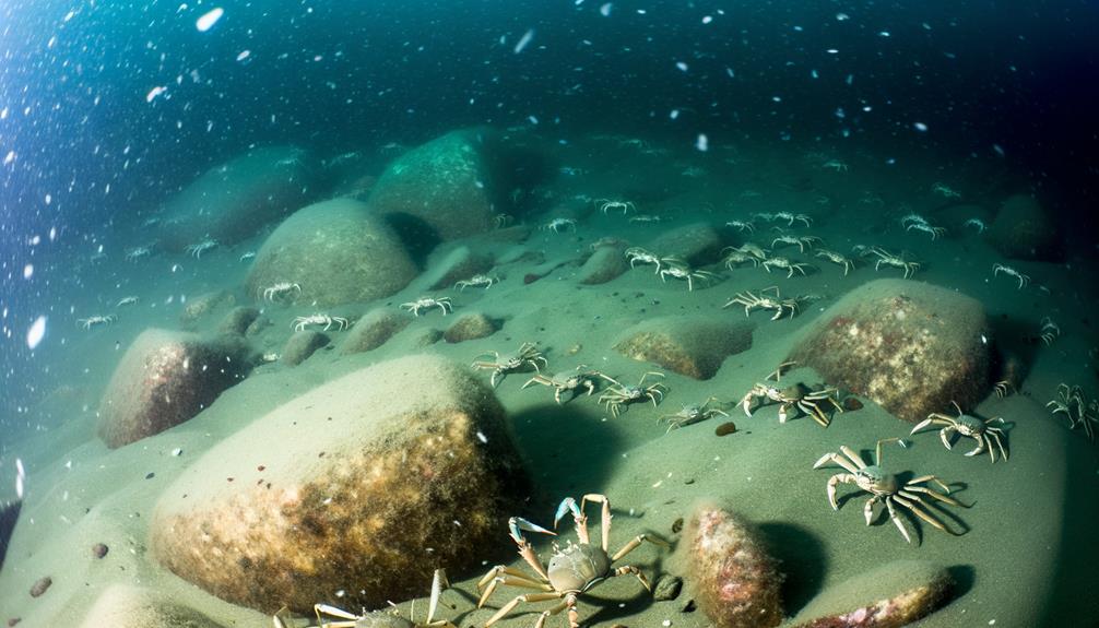 snow crabs scavenge ocean